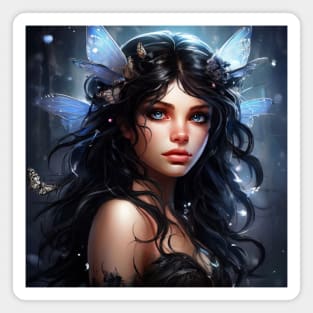 A Fairy With Blue Eyes And Black Hair Magnet